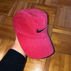 Nike Red and Black Baseball Cap Classic Design